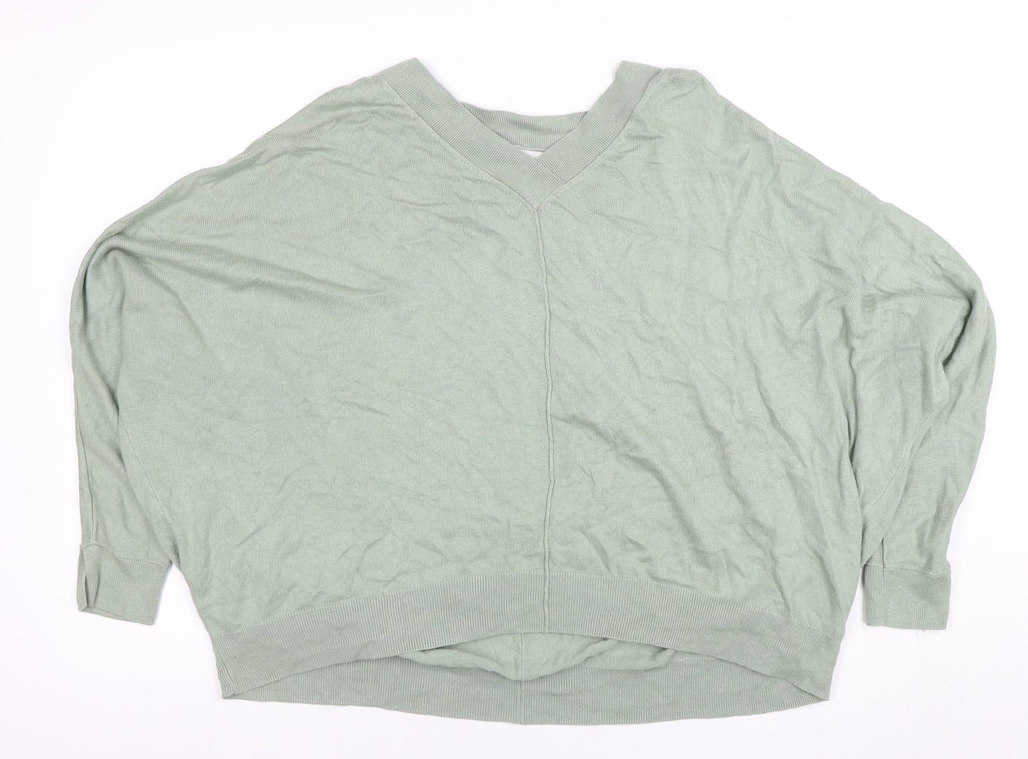 Next Women’s Green V-Neck Batwing Knit Top Size 14
