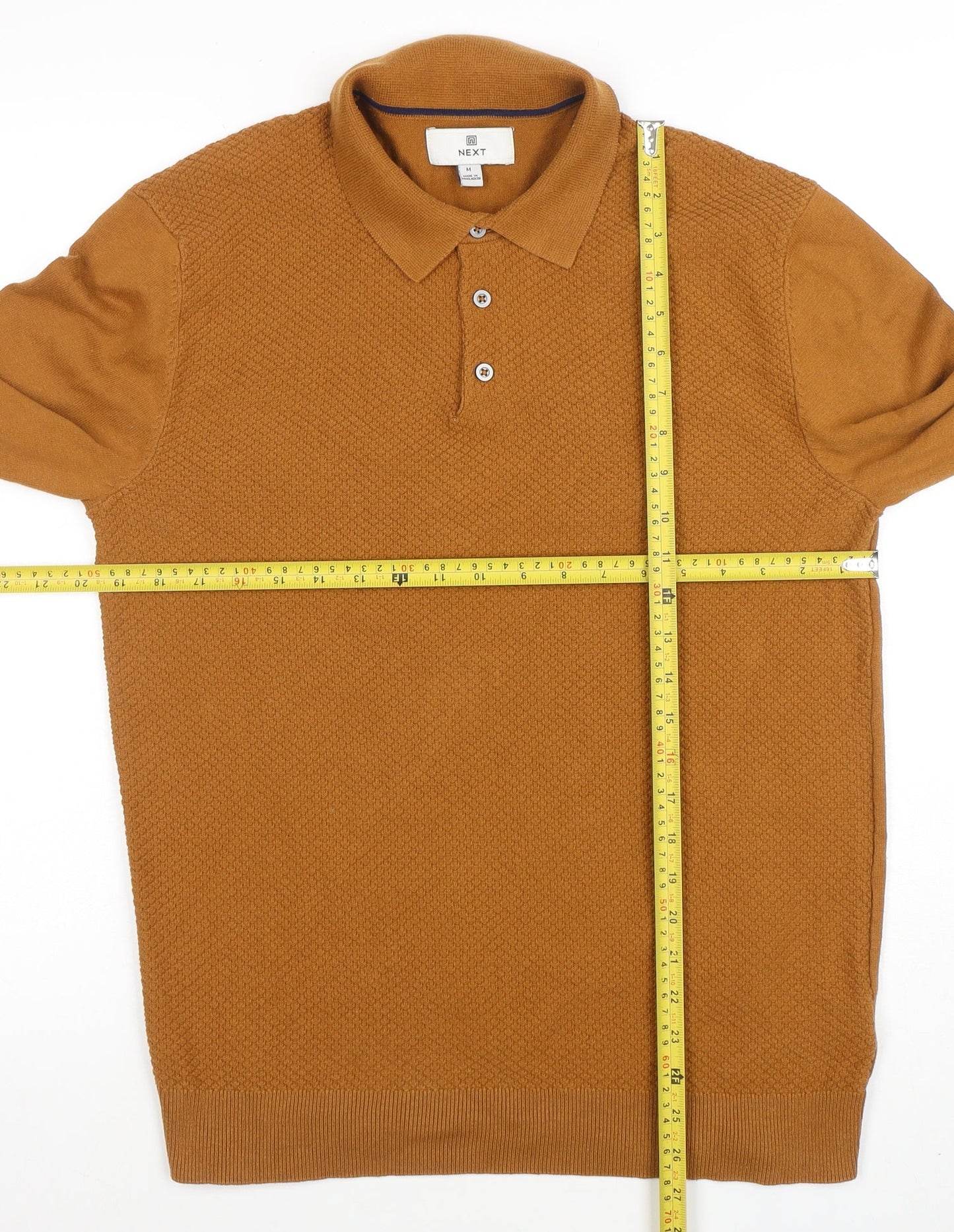 Next Men's Brown Collared Long Sleeve Pullover Jumper M