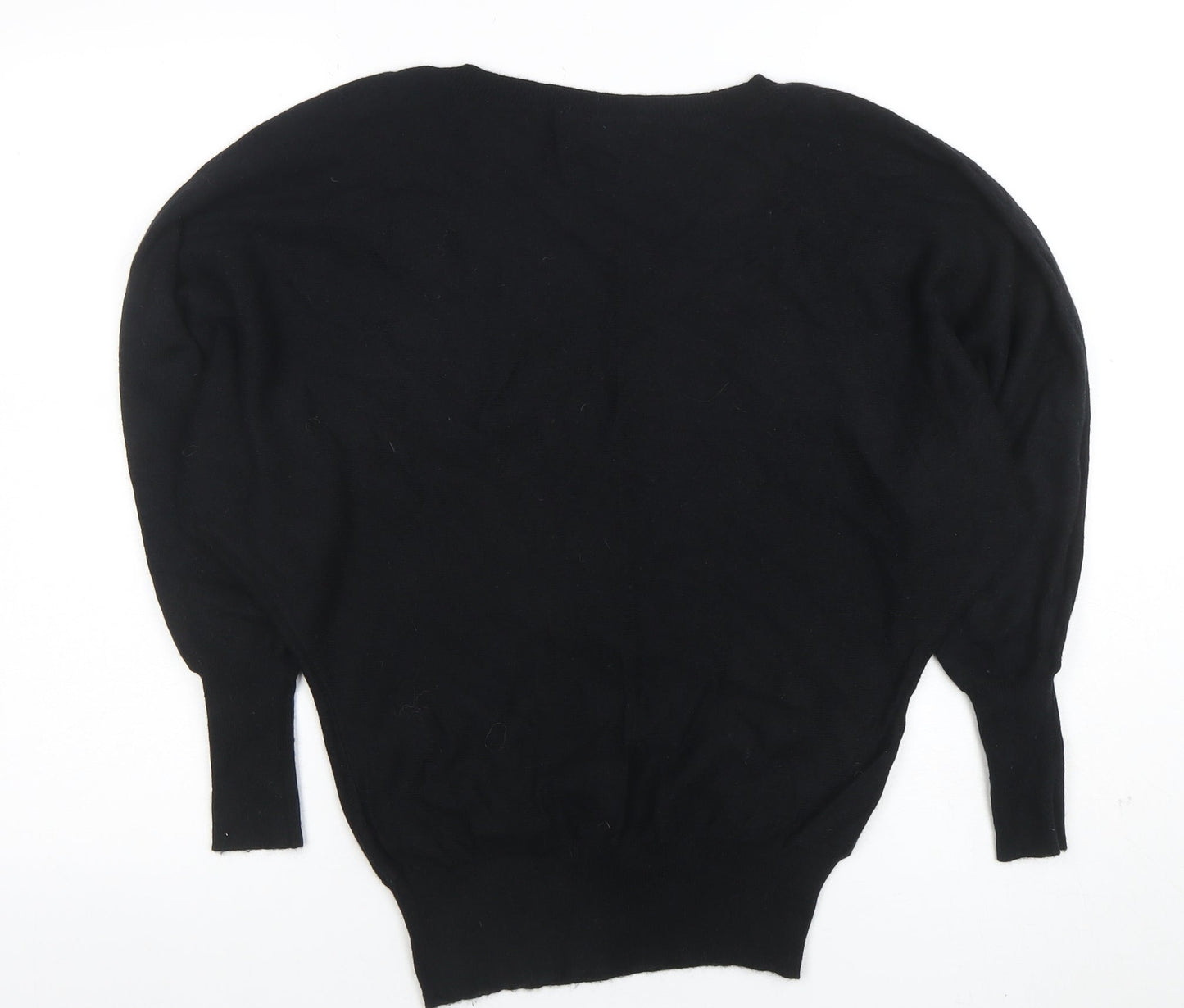 Oasis Womens Black Butterfly Sequin Pullover Jumper Size S