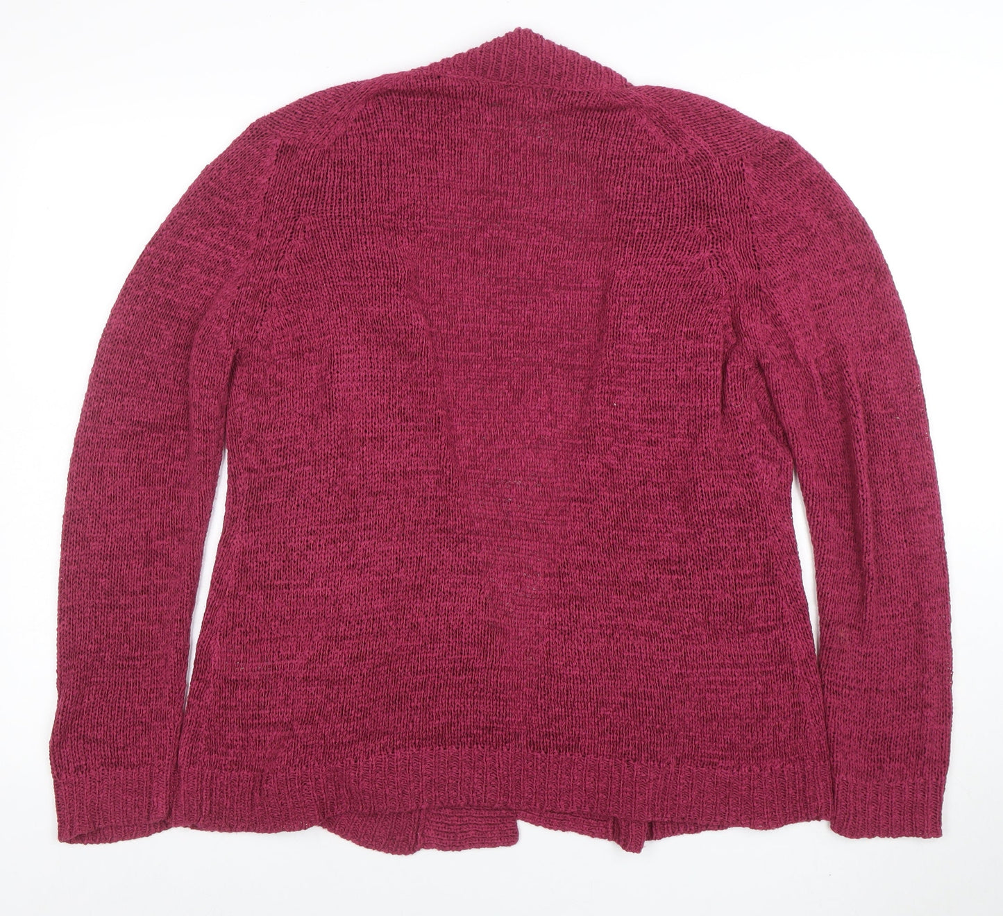 Marks and Spencer Women Pink Size 14 Chunky Knit Open Cardigan