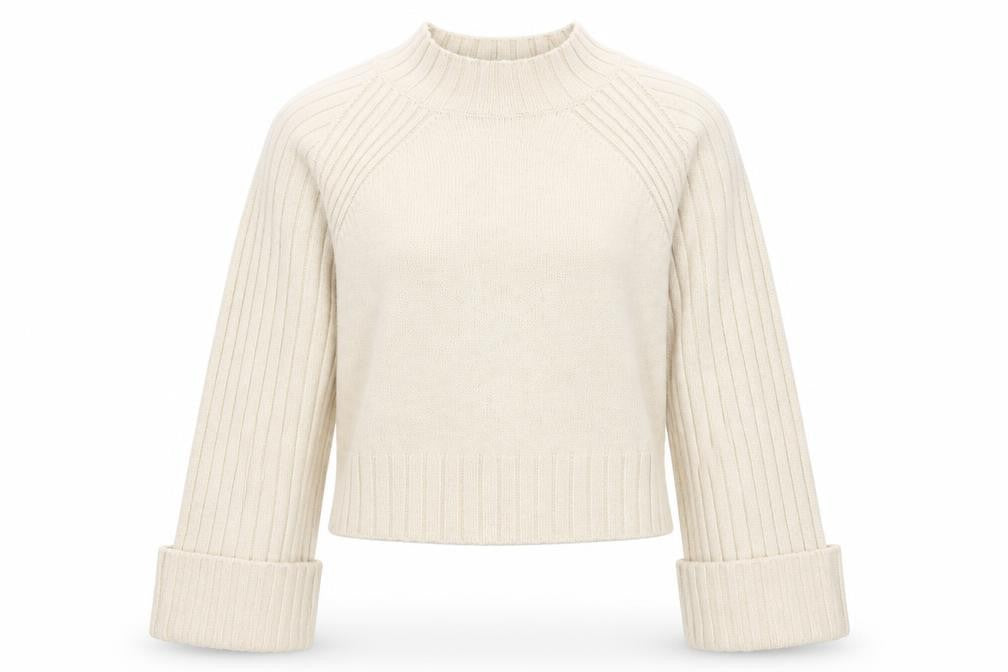 Friends Like These Women Ivory Mock Neck Ribbed Knit Jumper Size 10