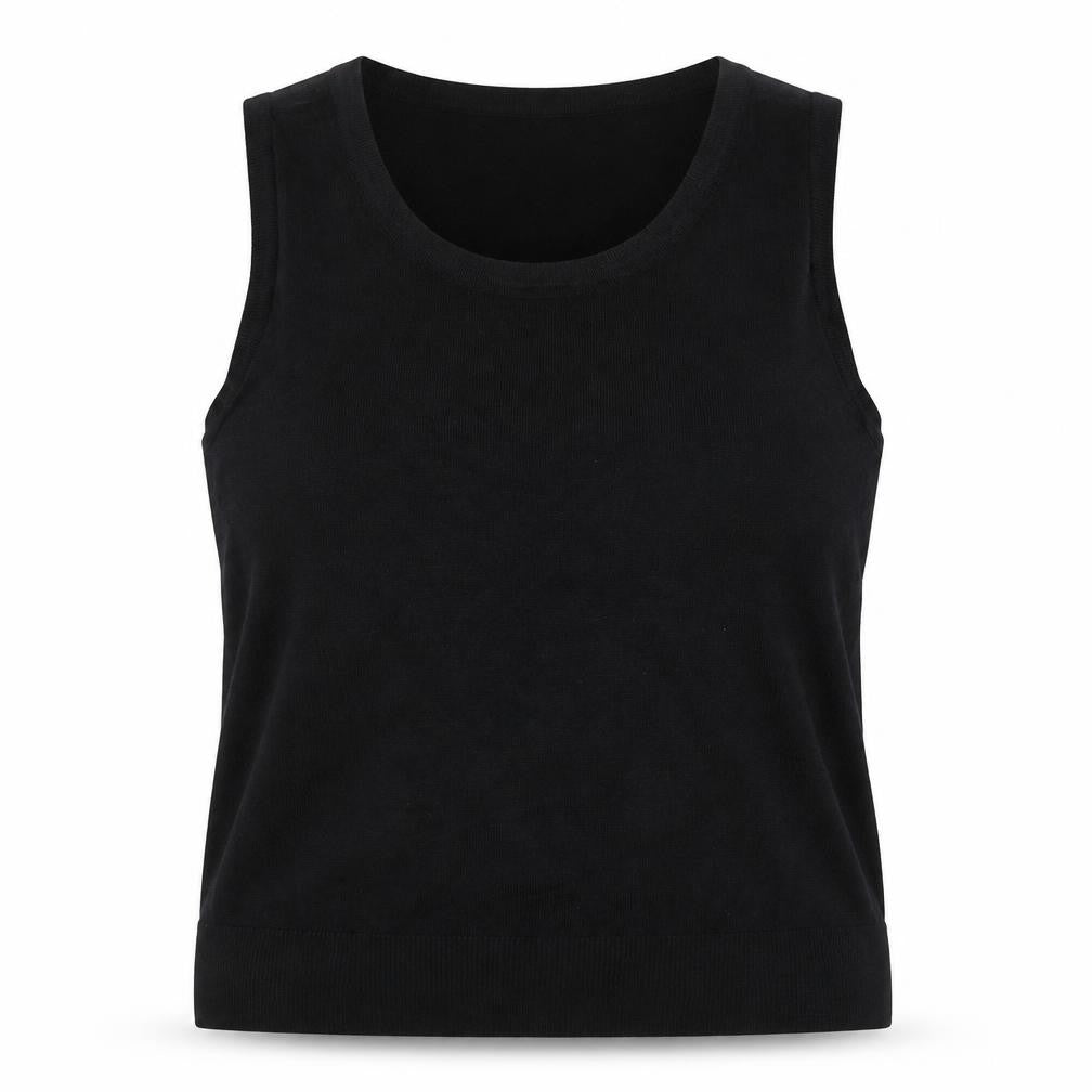Cable & Gauge Women's Black Knit Tank Top Size L Sleeveless Scoop Neck