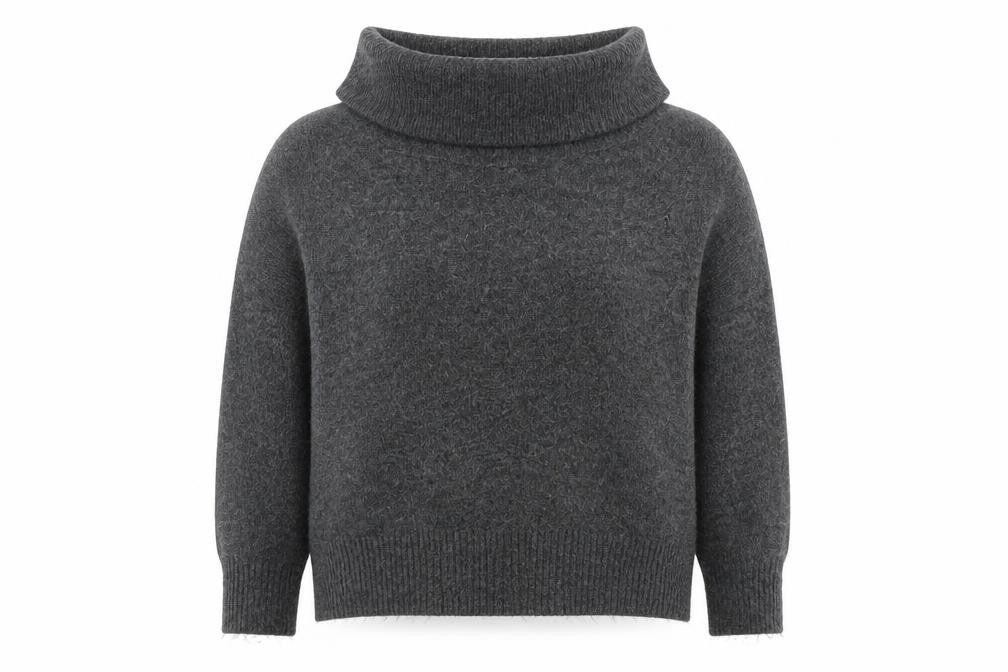 H&M Women Grey Cowl Neck Long Sleeve Jumper Size S Wool Blend Knit