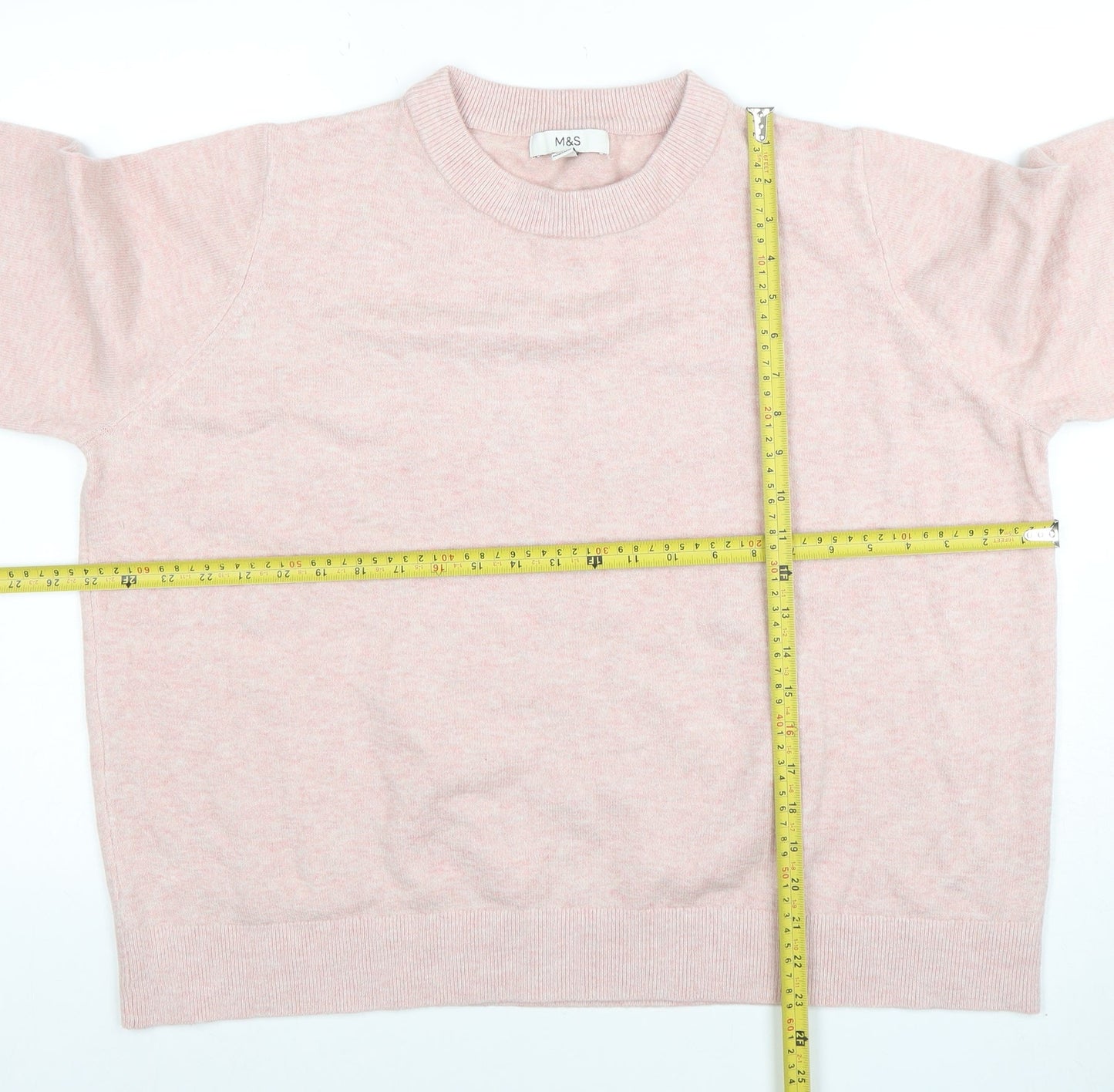 Marks and Spencer Womens Pink Crew Neck Knit Jumper XL