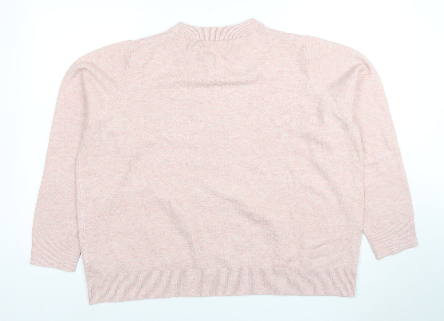 Marks and Spencer Womens Pink Crew Neck Knit Jumper XL