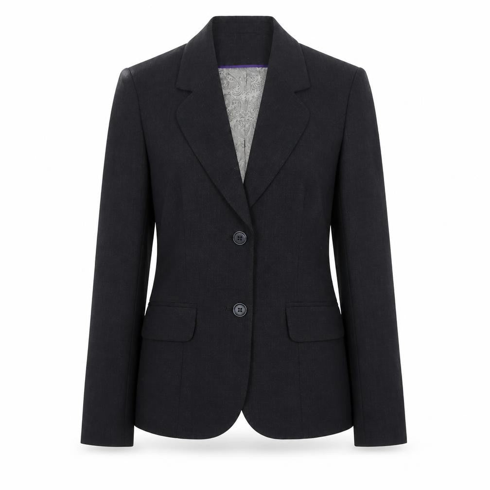 Simon Jersey Women's Black Wool Blend Two-Button Suit Jacket Size 8