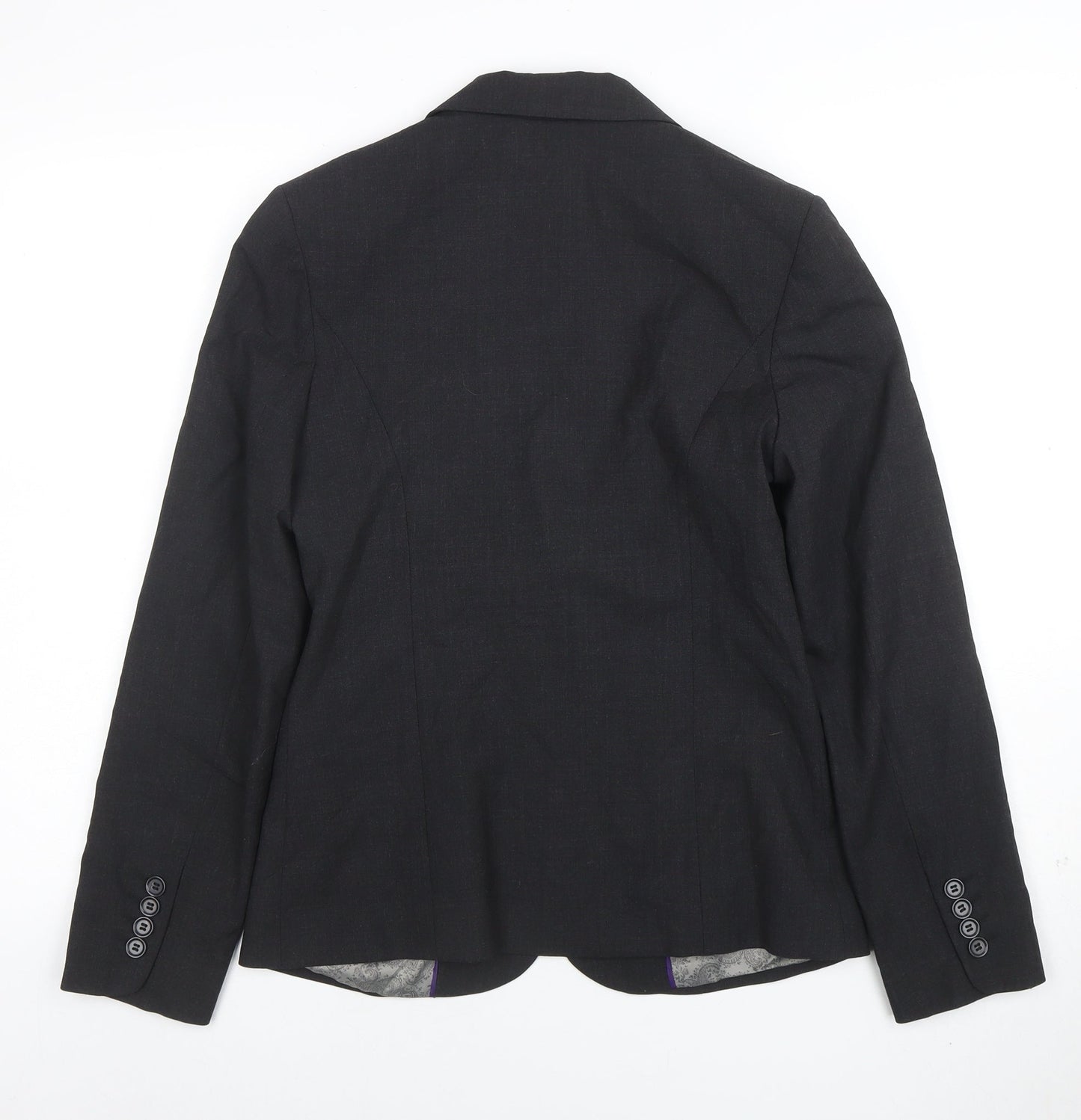 Simon Jersey Women's Black Wool Blend Two-Button Suit Jacket Size 8