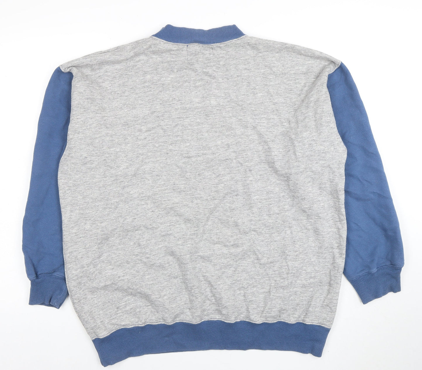 Neva-Da Women’s Grey & Blue Pullover Sweatshirt L Graphic Print