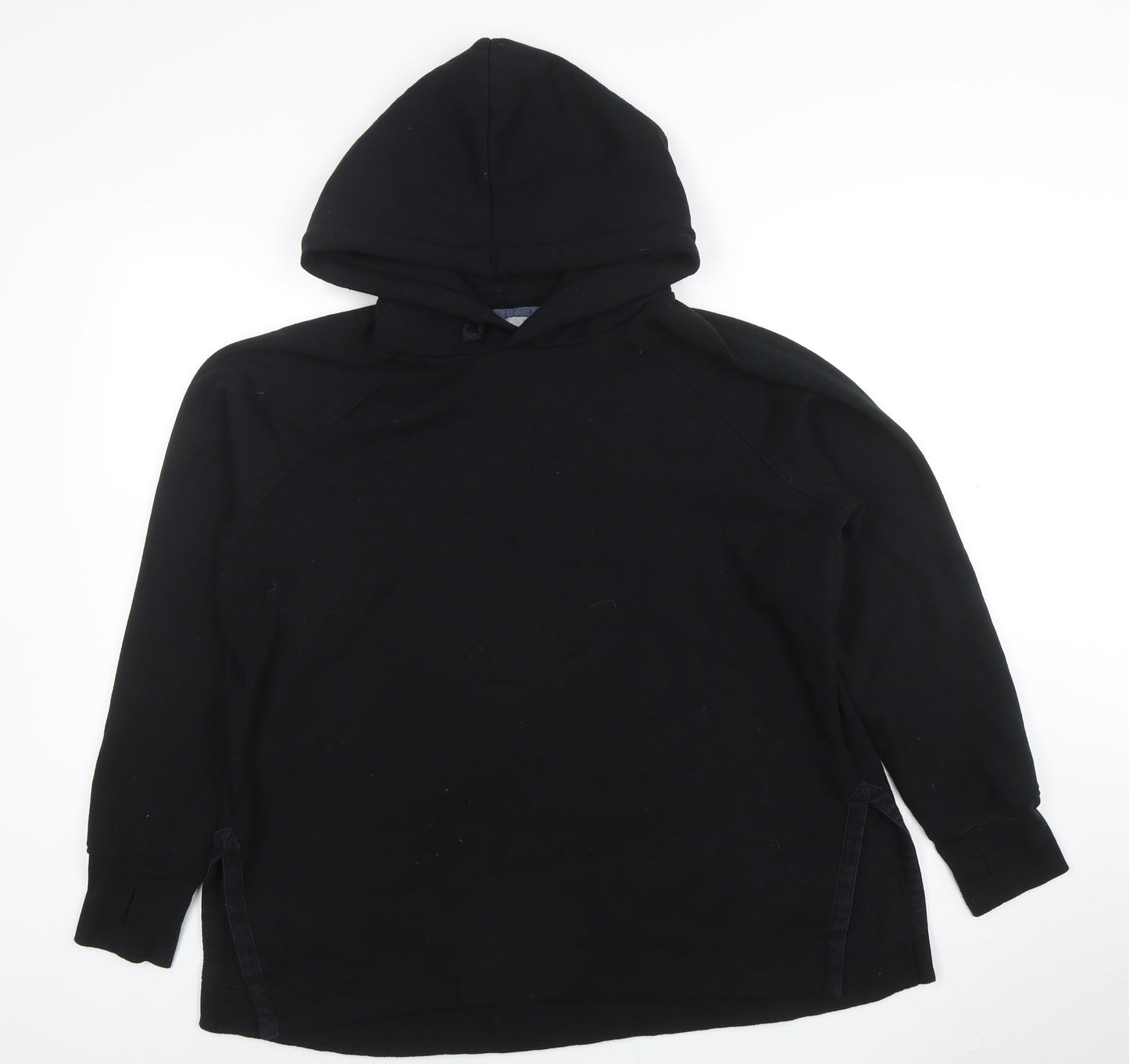 JACHS Girlfriend Women Black Pullover Hoodie L Cotton Blend Fleece