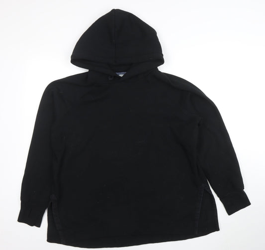 JACHS Girlfriend Women Black Pullover Hoodie L Cotton Blend Fleece