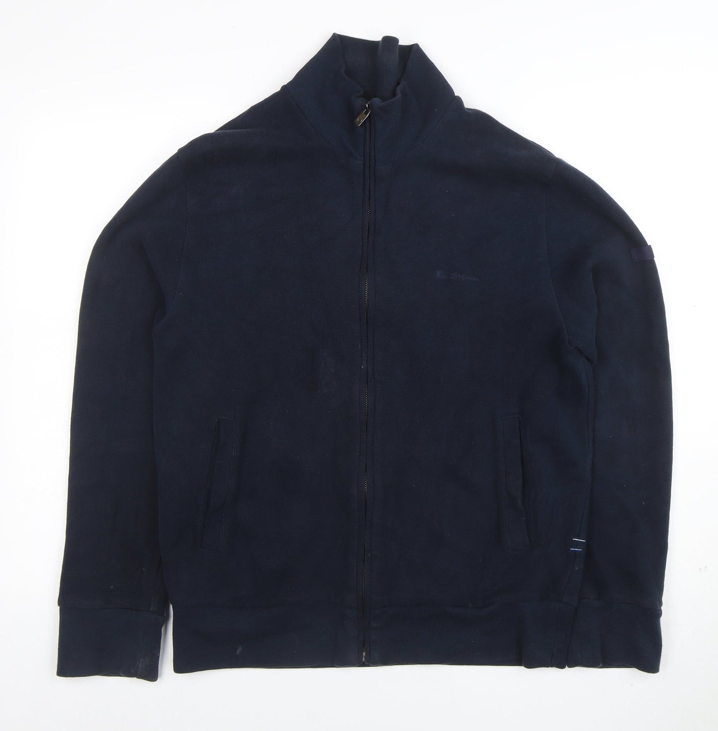Ben Sherman Men's Blue Full Zip Cotton Sweatshirt Size M