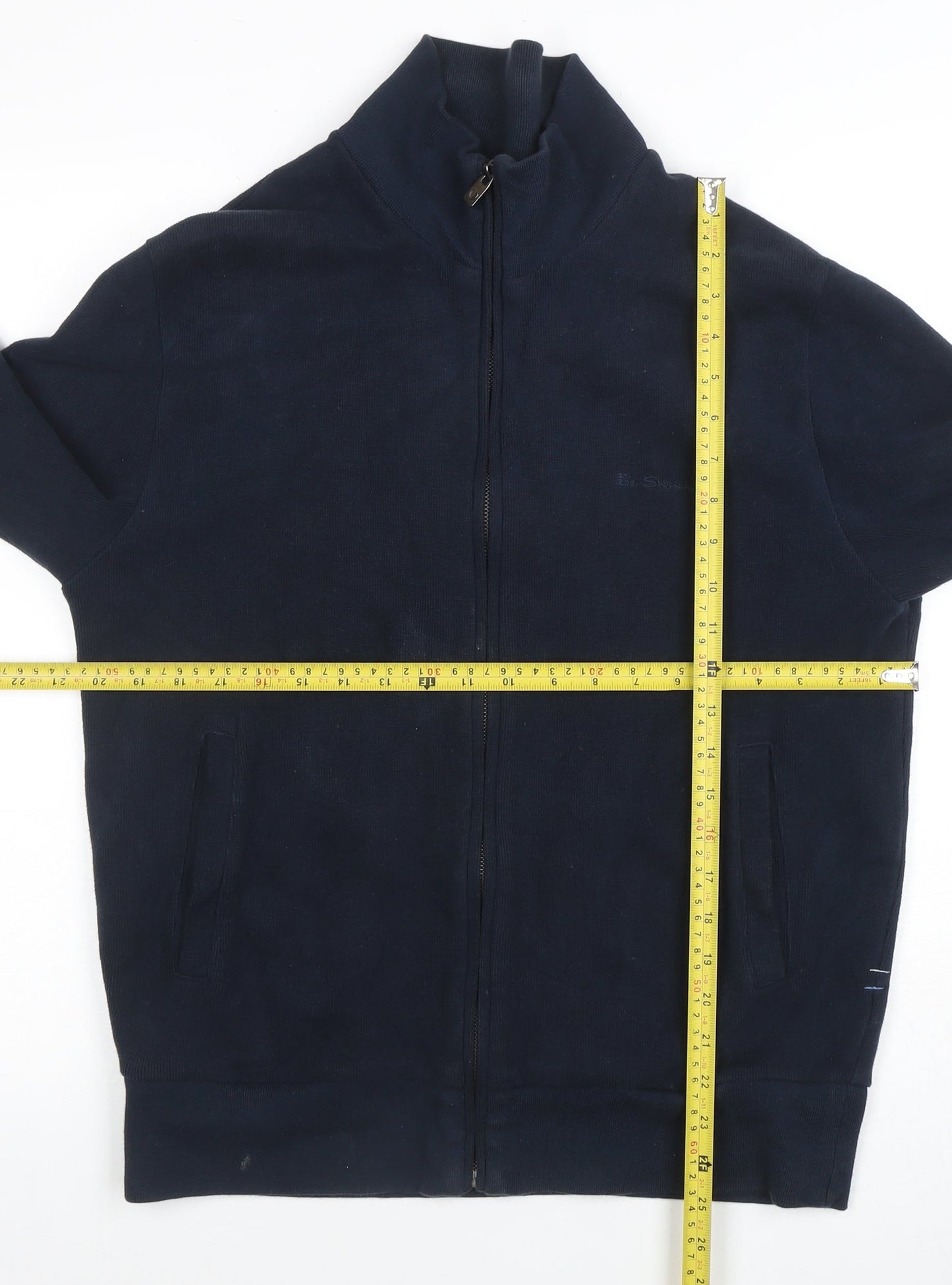 Ben Sherman Men's Blue Full Zip Cotton Sweatshirt Size M