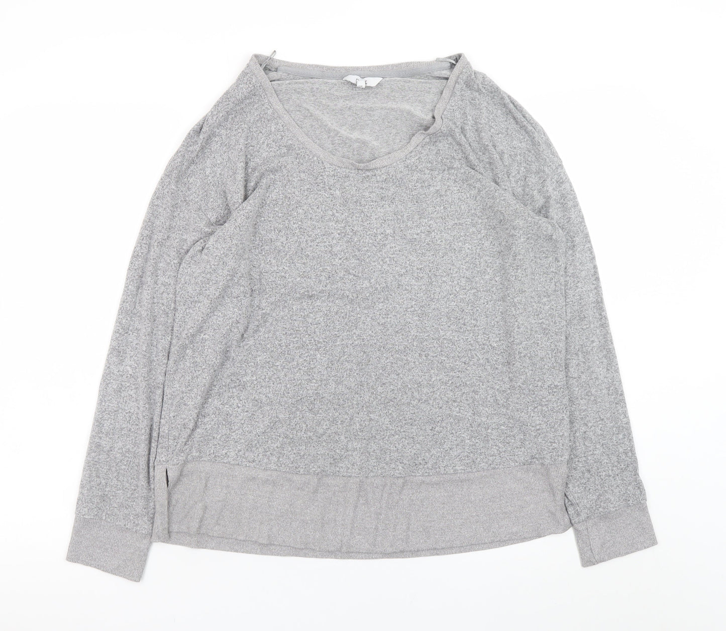 Next Womens Grey Long Sleeve Scoop Neck Jersey Top Size 16