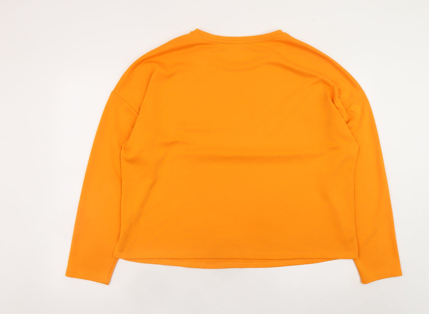 Marks and Spencer Women's Orange Long Sleeve Basic T-Shirt Size 16