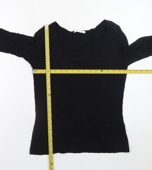 Artigiano Womens Black Size 14 Long Sleeve Viscose Top