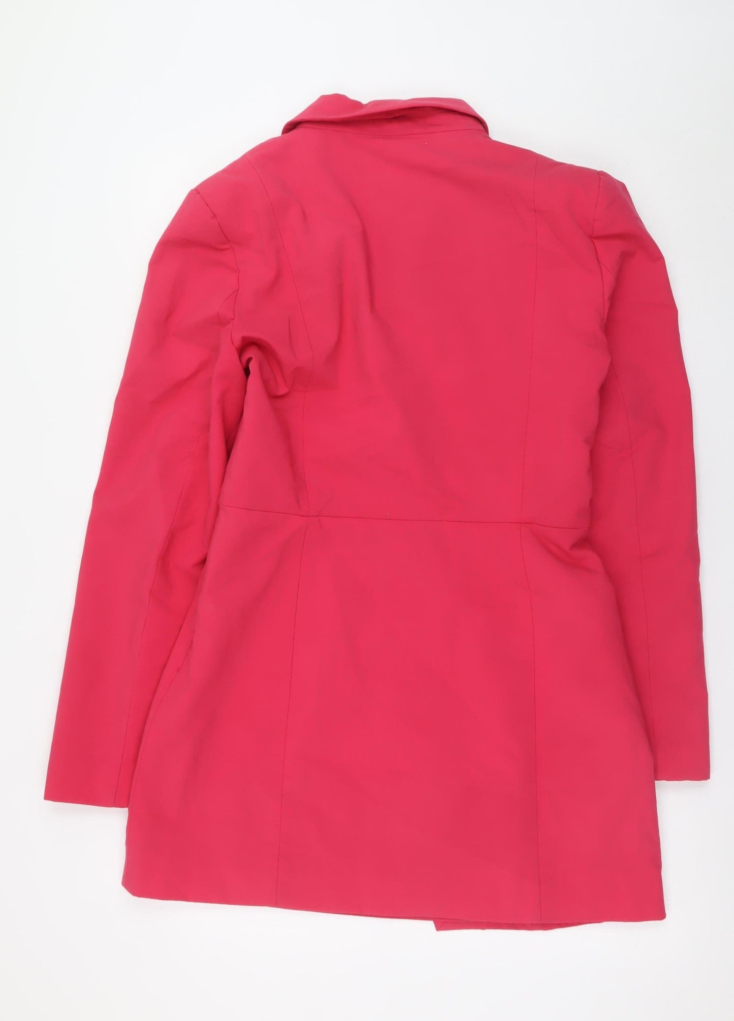 Zara Women Pink Collared Long Sleeve Jacket Dress Size 14