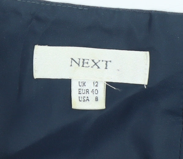 Next Women Blue Wool Blend Sleeveless Blouse UK 12 Workwear