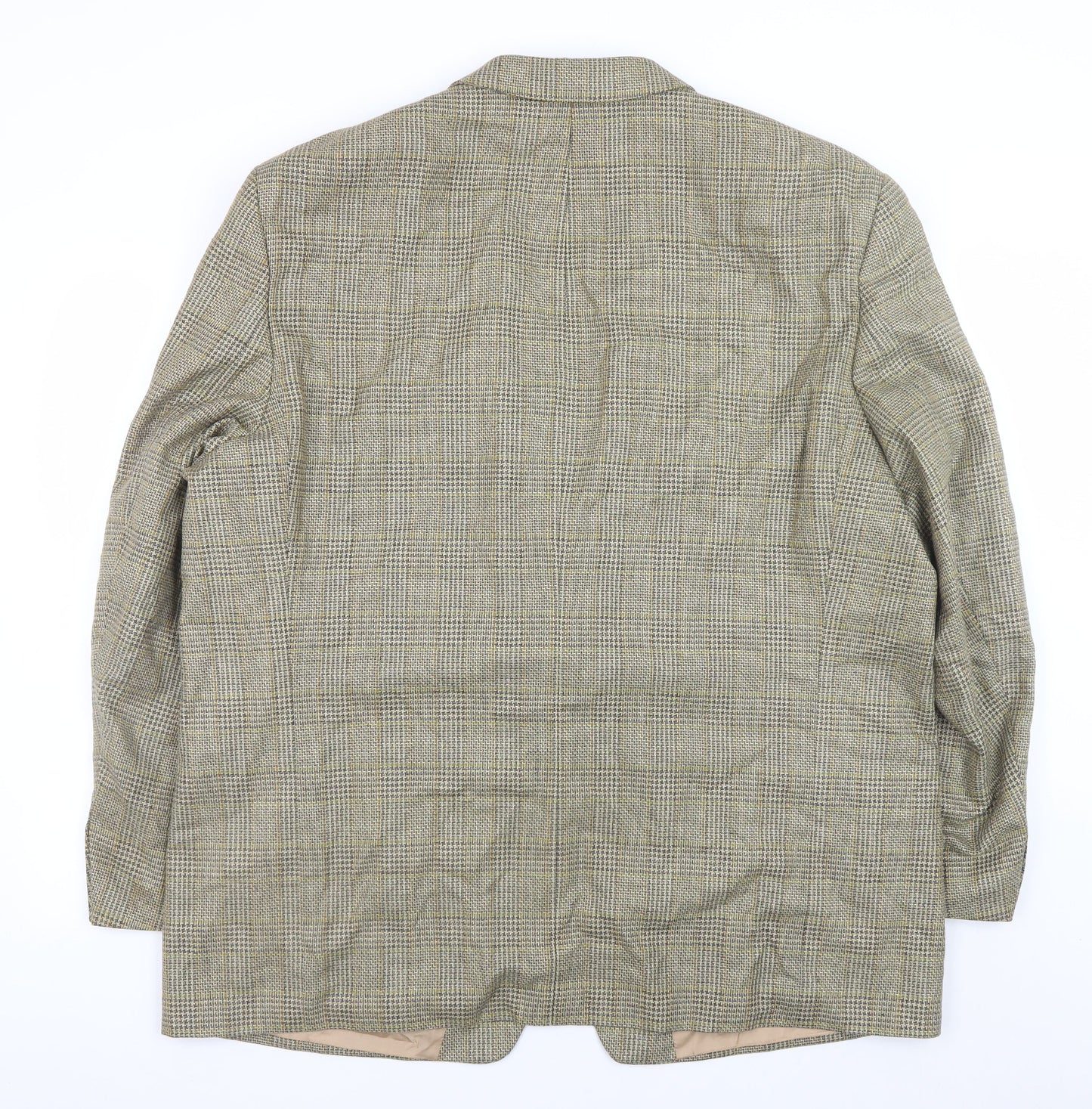 Frank Bird Mens Brown Check Tweed Classic Wool Silk Blazer 40in
