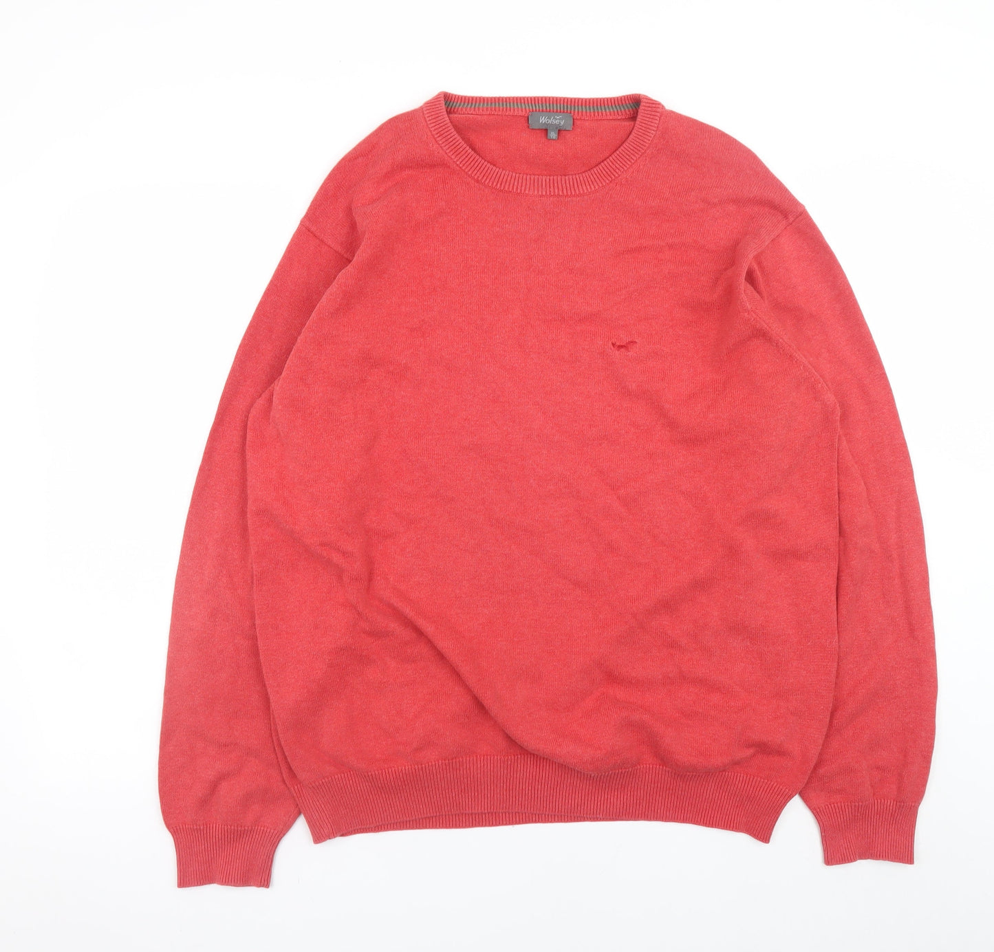 Wolsey Men's Red XL Cotton Crew Neck Pullover Jumper