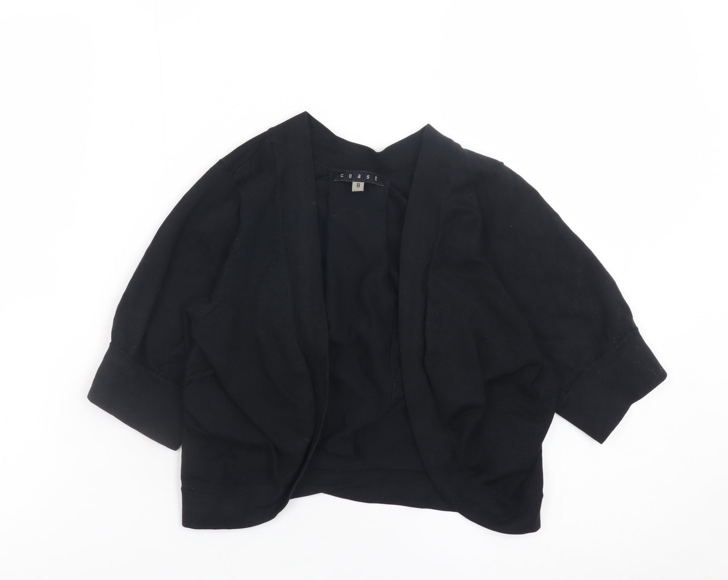 Coast Women Black Size 8 Open Front Shrug Cardigan