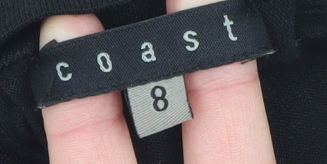 Coast Women Black Size 8 Open Front Shrug Cardigan