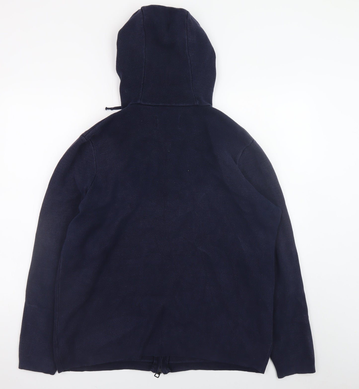 Jasper Conran Men's Blue Cotton Hooded Zip Jacket L