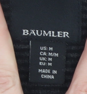 Baumler Men’s Grey Cotton V-Neck Jumper Size M Classic Knit