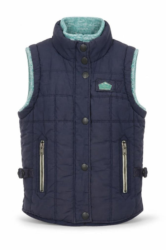 Superdry Men's Blue Alpine Sport Puffer Waistcoat Lined Cotton Blend L