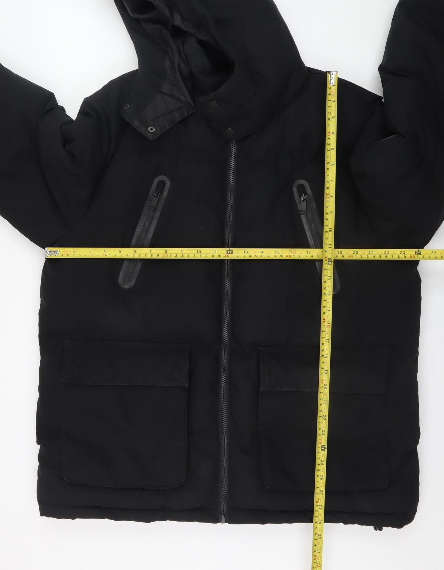 Closure London Men's Black XL Hooded Puffer Jacket
