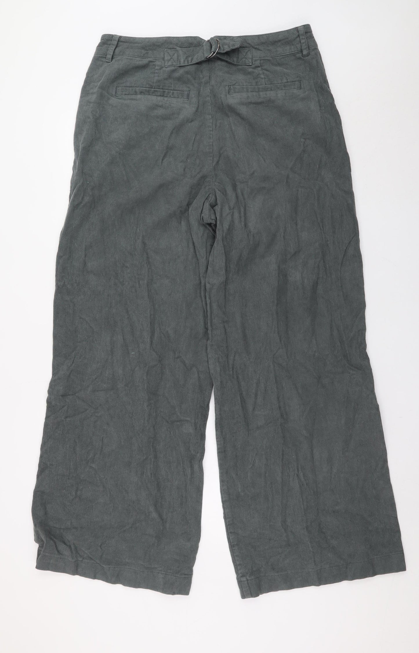 White Stuff Grey Wide-Leg Corduroy Trousers L Unisex
