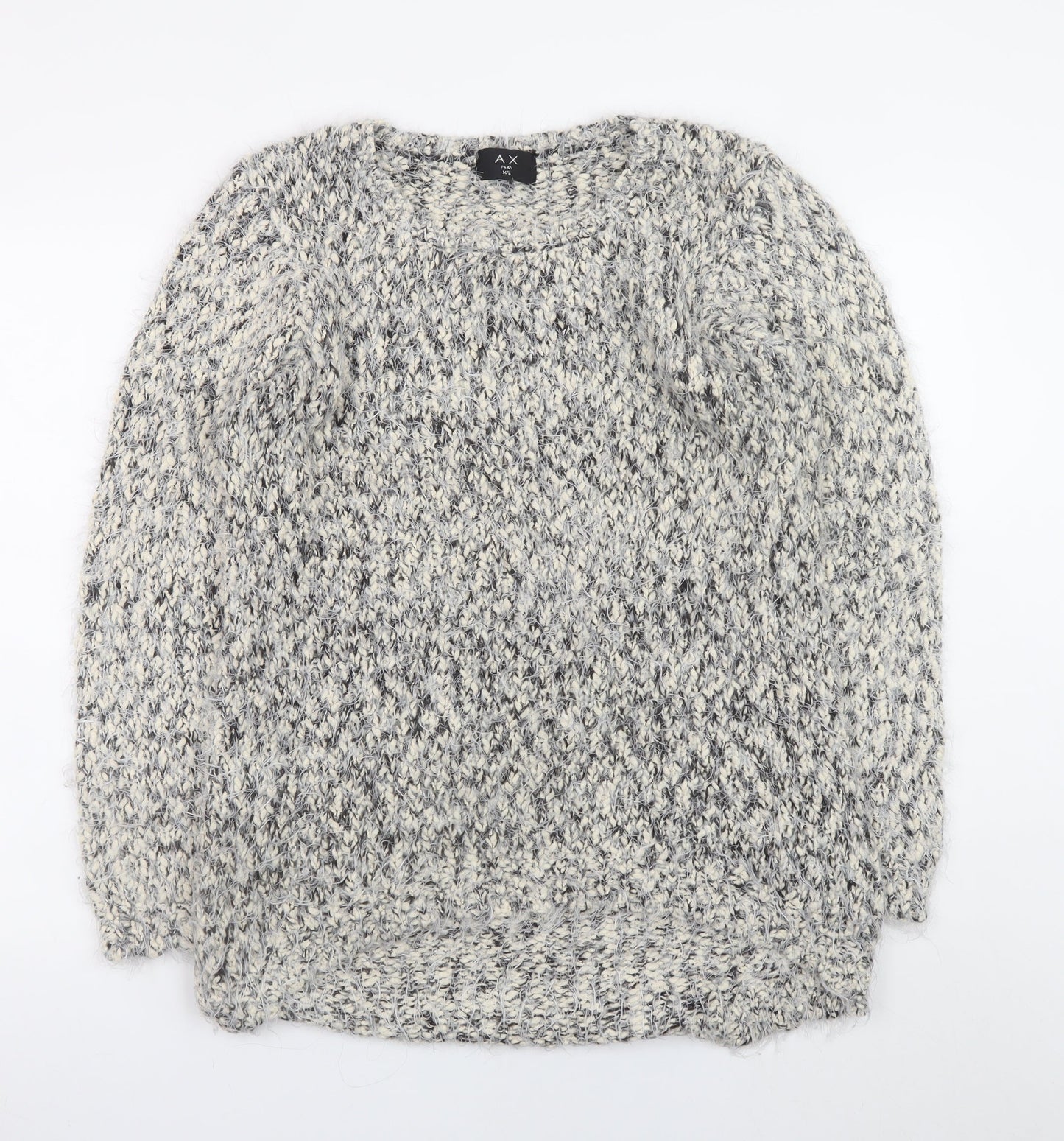 AX Paris Women's Grey Chunky Knit Pullover Jumper Size L