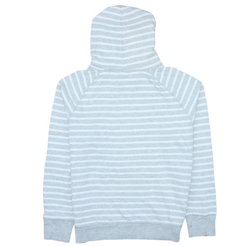 GAP Women Light Blue Striped Pullover Hoodie Size M Cotton Blend
