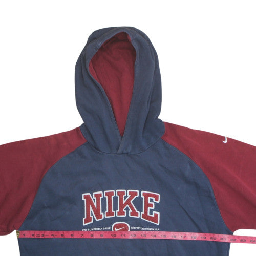 Nike Boys Blue & Red Pullover Hoodie with Logo Print - Size 10-11 Years