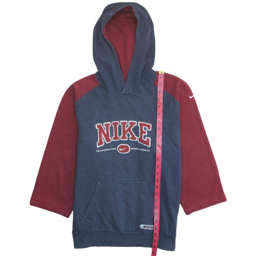 Nike Boys Blue & Red Pullover Hoodie with Logo Print - Size 10-11 Years
