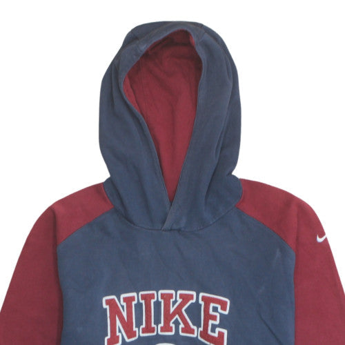Nike Boys Blue & Red Pullover Hoodie with Logo Print - Size 10-11 Years