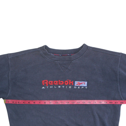 Reebok Men's Blue Crew Neck Embroidered Athletic Dept Sweatshirt M