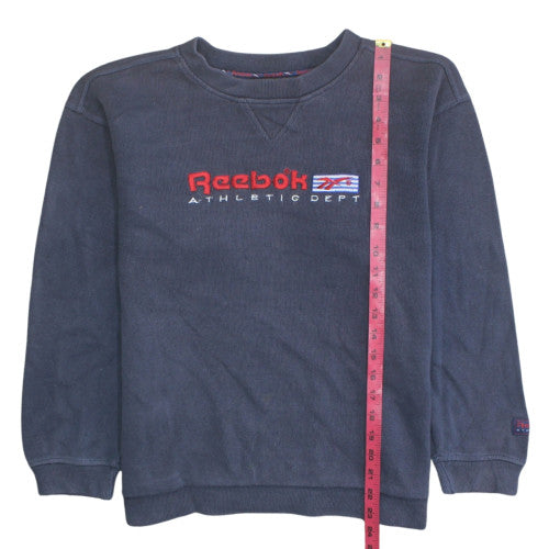 Reebok Men's Blue Crew Neck Embroidered Athletic Dept Sweatshirt M