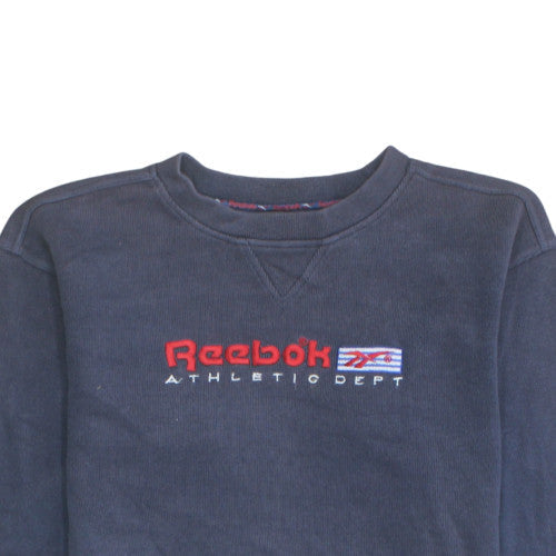 Reebok Men's Blue Crew Neck Embroidered Athletic Dept Sweatshirt M