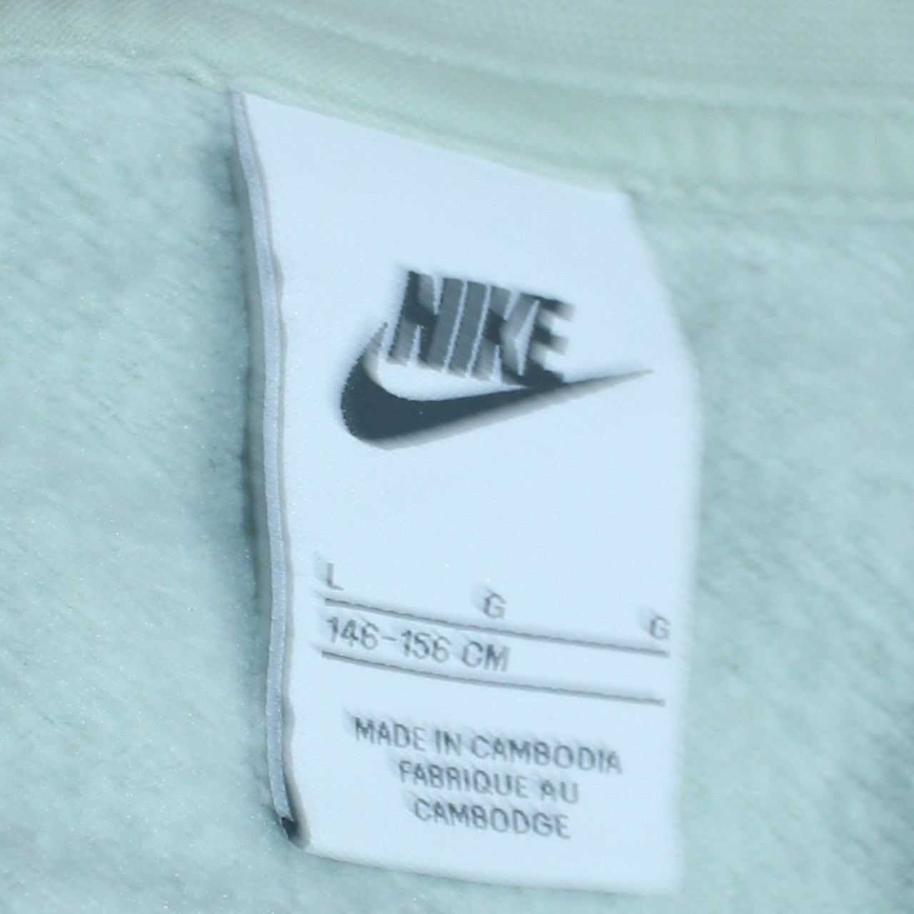 Nike Girls Green Logo Sweatshirt Size 146 Regular Fit Crew Neck