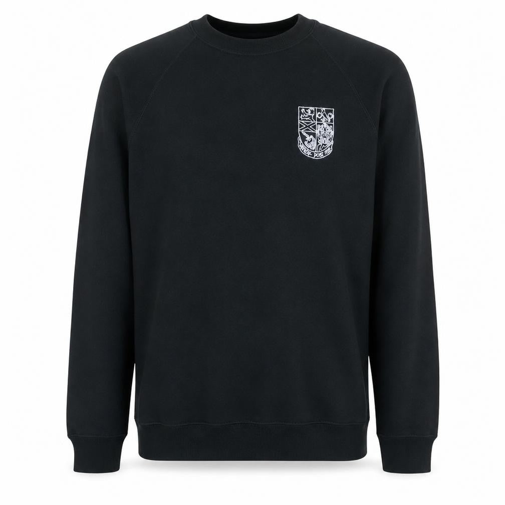 Russell Men's Black Medium Pullover Sweatshirt with Embroidered Logo