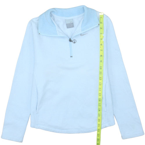 Nike Womens Blue Fleece 1/4 Zip Activewear Jacket Size M
