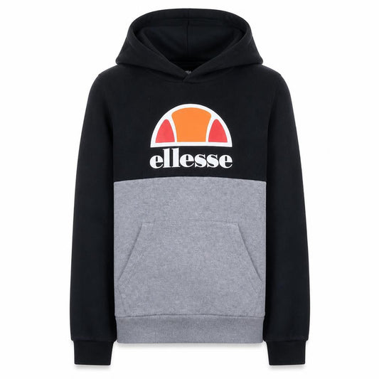 Ellesse Boys Black & Grey Pullover Hoodie 12-13 Years Colourblock Logo Style