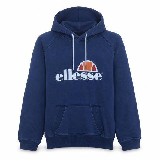 Ellesse Men's Blue Pullover Hoodie M Heritage Logo Fleece Sweatshirt