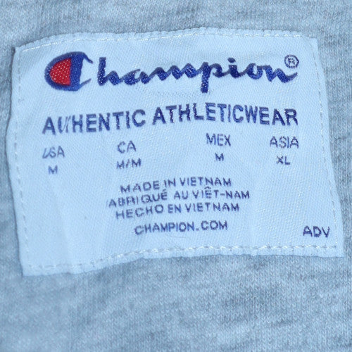 Champion Men's Grey Full Zip Hoodie Size M Classic Sportswear