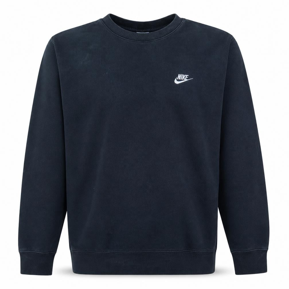 Nike Men's Black Pullover Sweatshirt M Crew Neck Fleece Logo