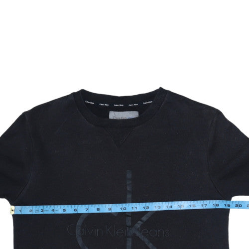 Calvin Klein Jeans Womens Black Crew Neck Pullover Sweatshirt Size S