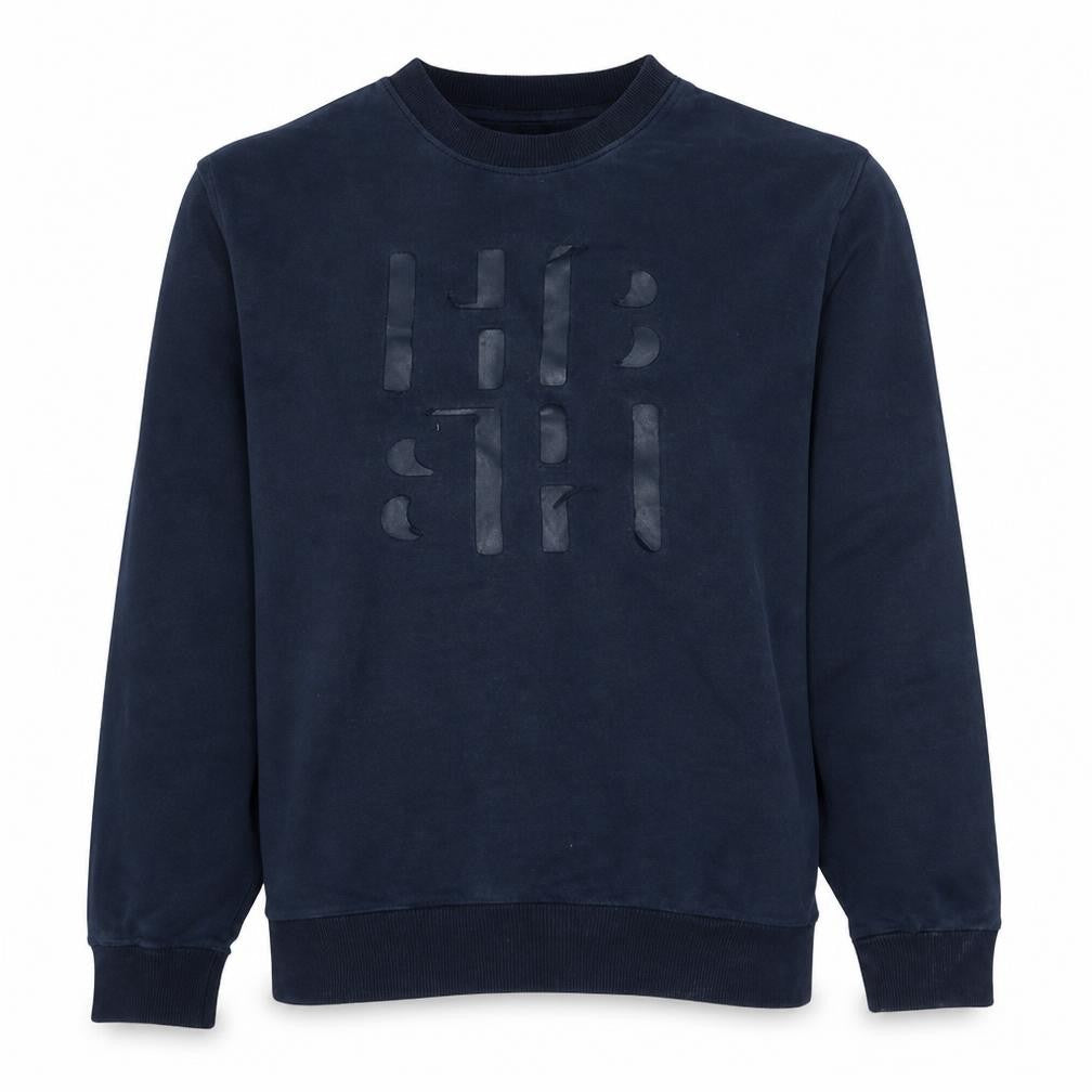 Hugo Boss Men's Blue Logo Crew Neck Sweatshirt Size L Regular Fit