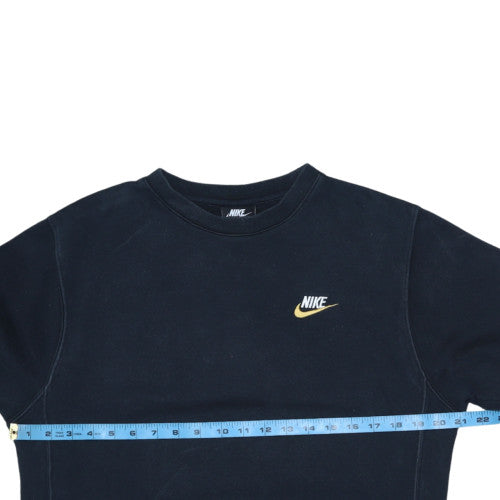 Nike Womens Black XS Crew Neck Pullover Sweatshirt Fleece Cotton