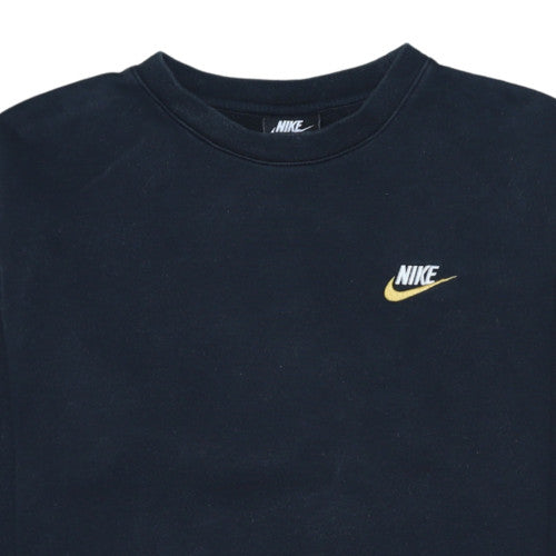 Nike Womens Black XS Crew Neck Pullover Sweatshirt Fleece Cotton