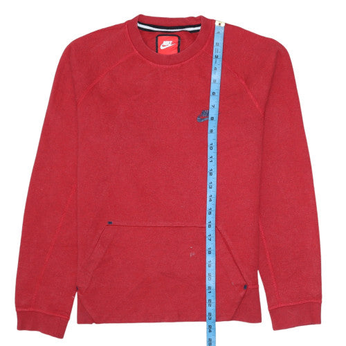 Nike Men's Red Crew Neck Fleece Sweatshirt Small Regular Fit
